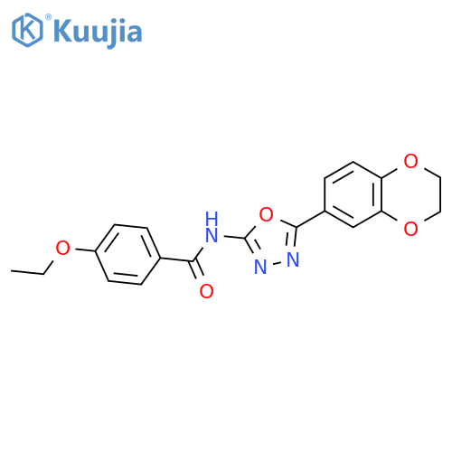 N-5-(2,3-dihydro-1,4-benzodioxin-6-yl)-1,3,4-oxadiazol-2-yl-4-ethoxybenzamide structure
