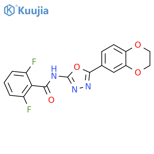 N-5-(2,3-dihydro-1,4-benzodioxin-6-yl)-1,3,4-oxadiazol-2-yl-2,6-difluorobenzamide structure