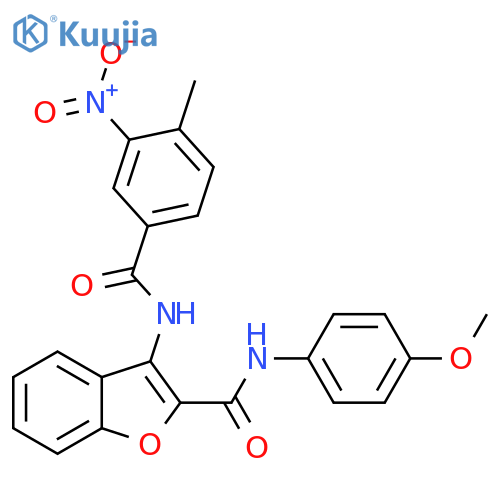 N-(4-methoxyphenyl)-3-(4-methyl-3-nitrobenzamido)-1-benzofuran-2-carboxamide structure