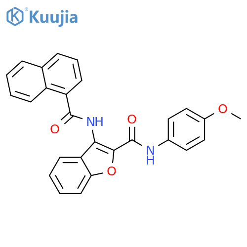 N-(4-methoxyphenyl)-3-(naphthalene-1-amido)-1-benzofuran-2-carboxamide structure