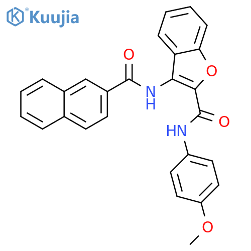 N-(4-methoxyphenyl)-3-(naphthalene-2-amido)-1-benzofuran-2-carboxamide structure