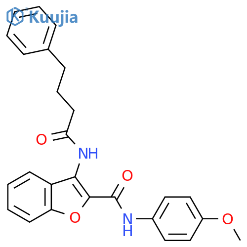 N-(4-methoxyphenyl)-3-(4-phenylbutanamido)-1-benzofuran-2-carboxamide structure