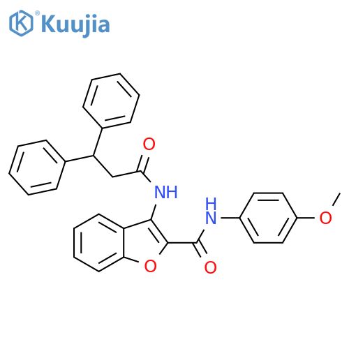 3-(3,3-diphenylpropanamido)-N-(4-methoxyphenyl)-1-benzofuran-2-carboxamide structure