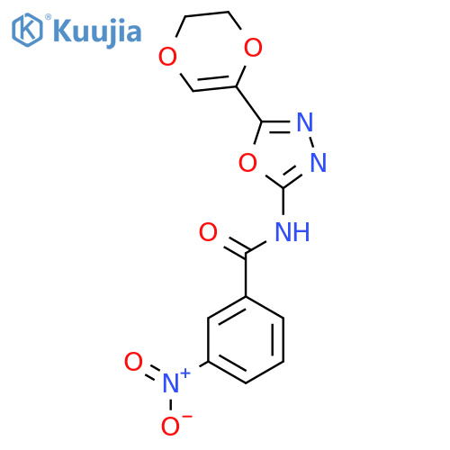 N-5-(5,6-dihydro-1,4-dioxin-2-yl)-1,3,4-oxadiazol-2-yl-3-nitrobenzamide structure
