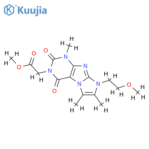 methyl 2-8-(2-methoxyethyl)-1,6,7-trimethyl-2,4-dioxo-1H,2H,3H,4H,8H-imidazo1,2-gpurin-3-ylacetate structure