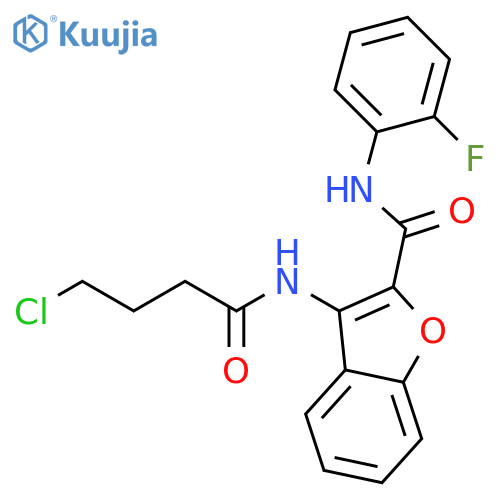 3-(4-chlorobutanamido)-N-(2-fluorophenyl)-1-benzofuran-2-carboxamide structure