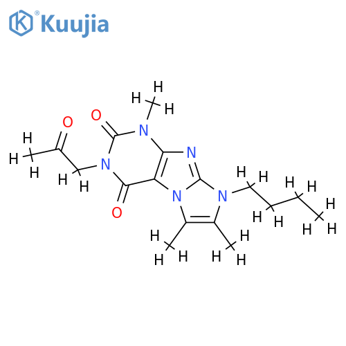 8-butyl-1,6,7-trimethyl-3-(2-oxopropyl)-1H,2H,3H,4H,8H-imidazo1,2-gpurine-2,4-dione structure