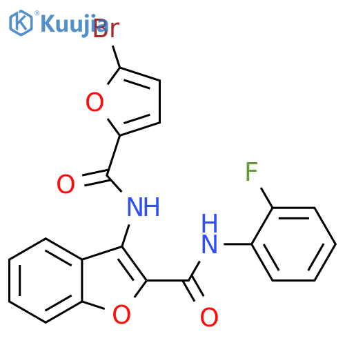 3-(5-bromofuran-2-amido)-N-(2-fluorophenyl)-1-benzofuran-2-carboxamide structure
