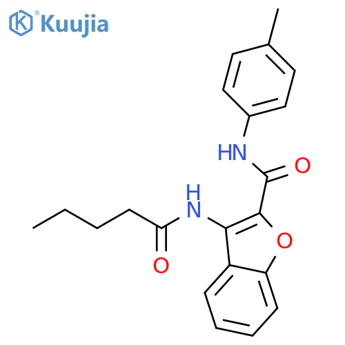 N-(4-methylphenyl)-3-pentanamido-1-benzofuran-2-carboxamide structure