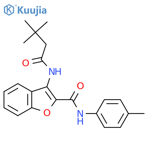 3-(3,3-dimethylbutanamido)-N-(4-methylphenyl)-1-benzofuran-2-carboxamide structure