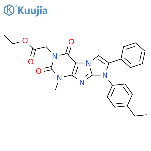 ethyl 2-8-(4-ethylphenyl)-1-methyl-2,4-dioxo-7-phenyl-1H,2H,3H,4H,8H-imidazo1,2-gpurin-3-ylacetate structure
