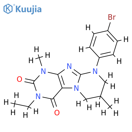 9-(4-bromophenyl)-3-ethyl-1,7-dimethyl-1H,2H,3H,4H,6H,7H,8H,9H-pyrimido1,2-gpurine-2,4-dione structure