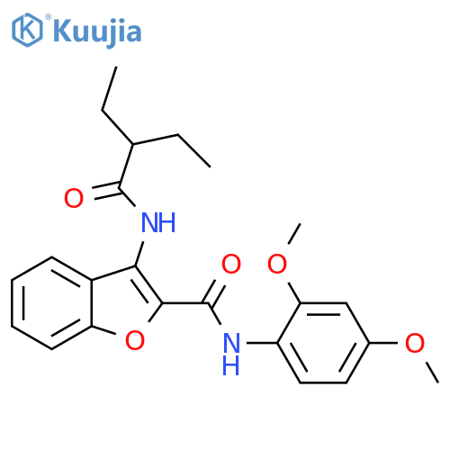 N-(2,4-dimethoxyphenyl)-3-(2-ethylbutanamido)-1-benzofuran-2-carboxamide structure