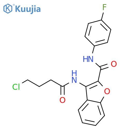 3-(4-chlorobutanamido)-N-(4-fluorophenyl)-1-benzofuran-2-carboxamide structure