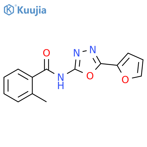 N-5-(furan-2-yl)-1,3,4-oxadiazol-2-yl-2-methylbenzamide structure