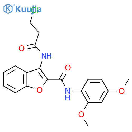 3-(3-chloropropanamido)-N-(2,4-dimethoxyphenyl)-1-benzofuran-2-carboxamide structure