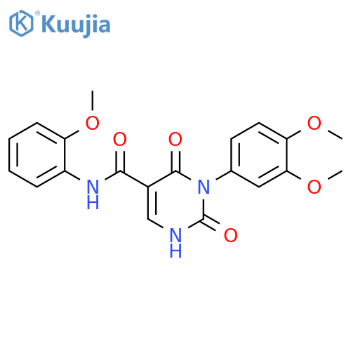 3-(3,4-dimethoxyphenyl)-N-(2-methoxyphenyl)-2,4-dioxo-1,2,3,4-tetrahydropyrimidine-5-carboxamide structure
