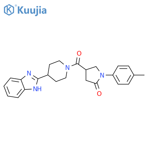 4-4-(1H-1,3-benzodiazol-2-yl)piperidine-1-carbonyl-1-(4-methylphenyl)pyrrolidin-2-one structure