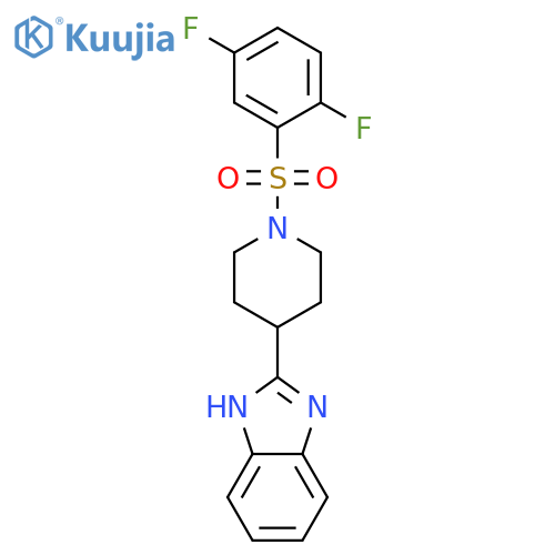 2-1-(2,5-difluorobenzenesulfonyl)piperidin-4-yl-1H-1,3-benzodiazole structure