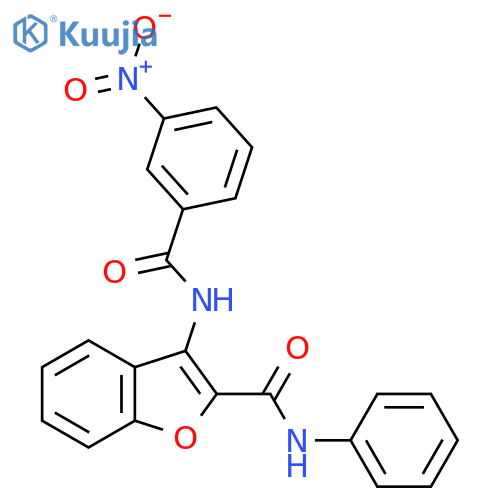 3-(3-nitrobenzamido)-N-phenyl-1-benzofuran-2-carboxamide structure