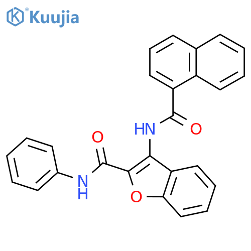 3-(naphthalene-1-amido)-N-phenyl-1-benzofuran-2-carboxamide structure