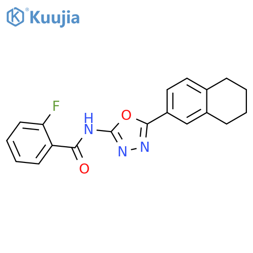 2-fluoro-N-5-(5,6,7,8-tetrahydronaphthalen-2-yl)-1,3,4-oxadiazol-2-ylbenzamide structure