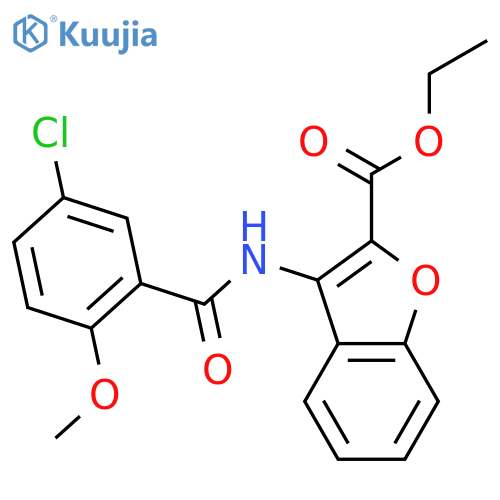ethyl 3-(5-chloro-2-methoxybenzamido)-1-benzofuran-2-carboxylate structure