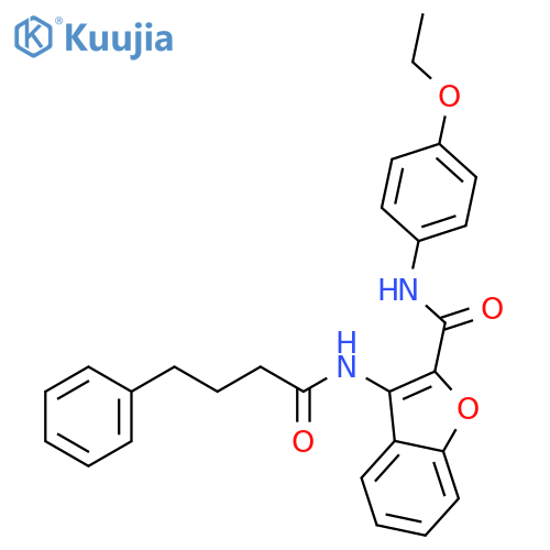 N-(4-ethoxyphenyl)-3-(4-phenylbutanamido)-1-benzofuran-2-carboxamide structure