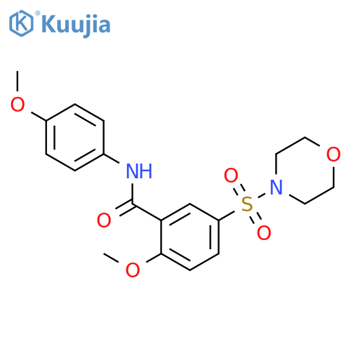 2-methoxy-N-(4-methoxyphenyl)-5-(morpholine-4-sulfonyl)benzamide structure