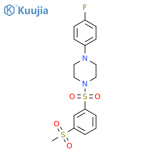 1-(4-fluorophenyl)-4-(3-methanesulfonylbenzenesulfonyl)piperazine structure
