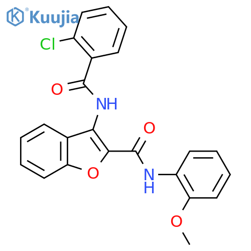 3-(2-chlorobenzamido)-N-(2-methoxyphenyl)-1-benzofuran-2-carboxamide structure