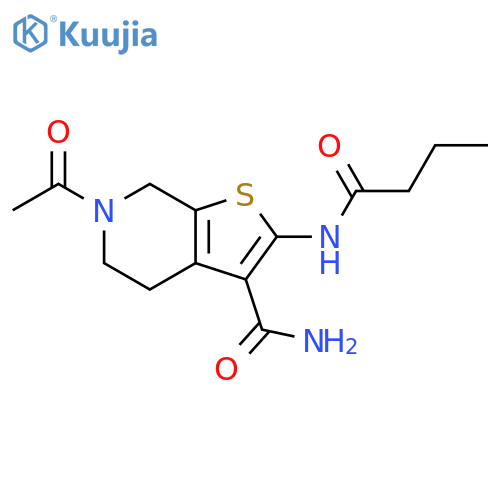 6-acetyl-2-butanamido-4H,5H,6H,7H-thieno2,3-cpyridine-3-carboxamide structure
