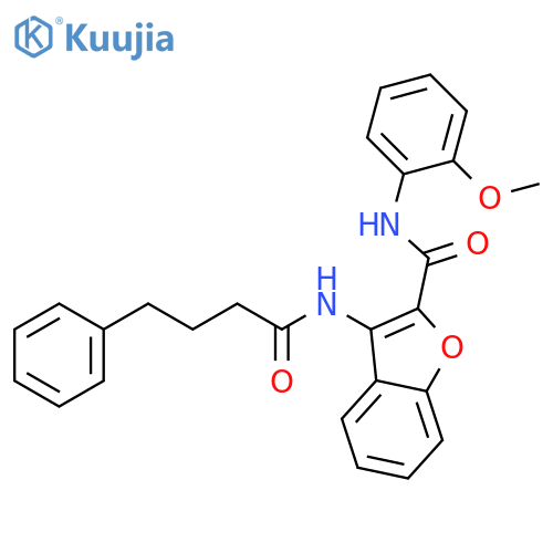 N-(2-methoxyphenyl)-3-(4-phenylbutanamido)-1-benzofuran-2-carboxamide structure