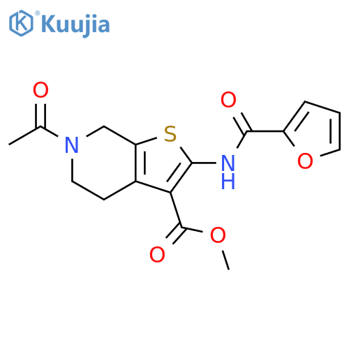 methyl 6-acetyl-2-(furan-2-amido)-4H,5H,6H,7H-thieno2,3-cpyridine-3-carboxylate structure
