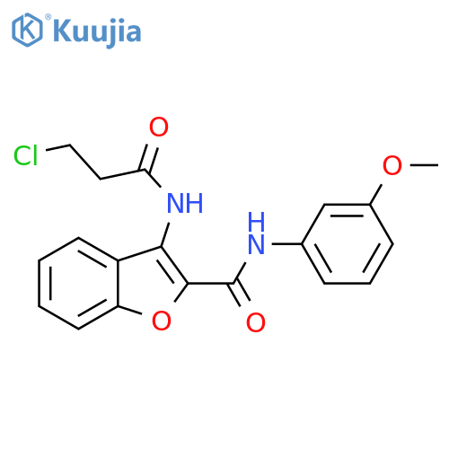 3-(3-chloropropanamido)-N-(3-methoxyphenyl)-1-benzofuran-2-carboxamide structure