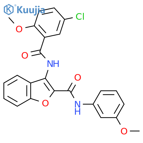 3-(5-chloro-2-methoxybenzamido)-N-(3-methoxyphenyl)-1-benzofuran-2-carboxamide structure