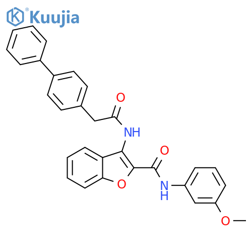 3-(2-{1,1'-biphenyl-4-yl}acetamido)-N-(3-methoxyphenyl)-1-benzofuran-2-carboxamide structure