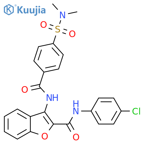 N-(4-chlorophenyl)-3-4-(dimethylsulfamoyl)benzamido-1-benzofuran-2-carboxamide structure