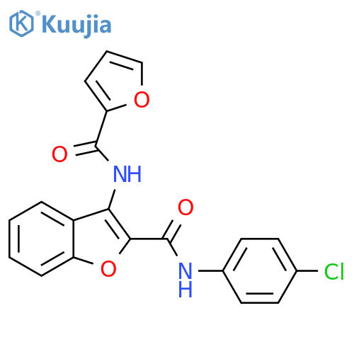 N-(4-chlorophenyl)-3-(furan-2-amido)-1-benzofuran-2-carboxamide structure