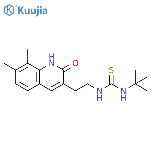 3-tert-butyl-1-2-(7,8-dimethyl-2-oxo-1,2-dihydroquinolin-3-yl)ethylthiourea structure
