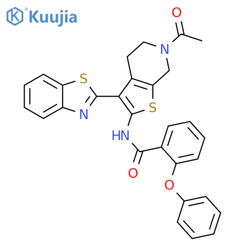 N-6-acetyl-3-(1,3-benzothiazol-2-yl)-4H,5H,6H,7H-thieno2,3-cpyridin-2-yl-2-phenoxybenzamide structure