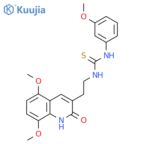 3-2-(5,8-dimethoxy-2-oxo-1,2-dihydroquinolin-3-yl)ethyl-1-(3-methoxyphenyl)thiourea structure