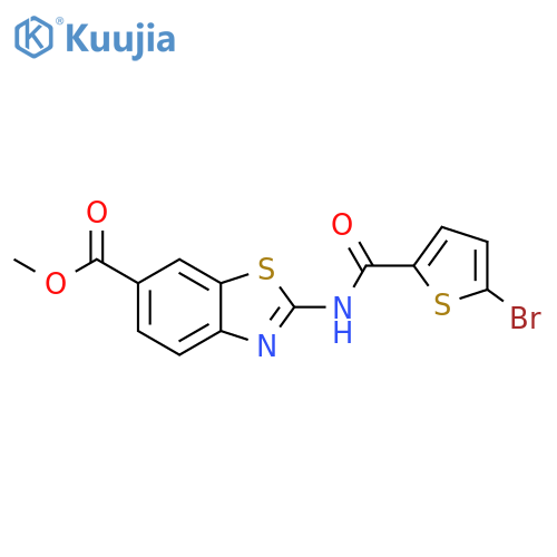 methyl 2-(5-bromothiophene-2-amido)-1,3-benzothiazole-6-carboxylate structure