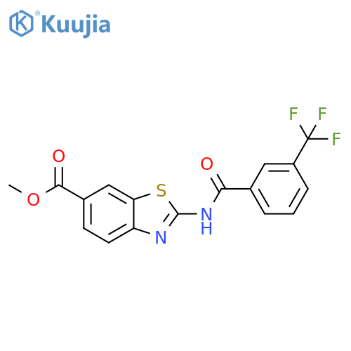 methyl 2-3-(trifluoromethyl)benzamido-1,3-benzothiazole-6-carboxylate structure