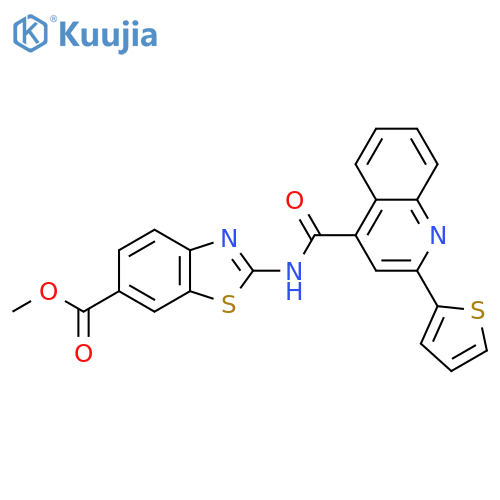 methyl 2-2-(thiophen-2-yl)quinoline-4-amido-1,3-benzothiazole-6-carboxylate structure