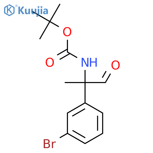 tert-butyl N-2-(3-bromophenyl)-1-oxopropan-2-ylcarbamate structure