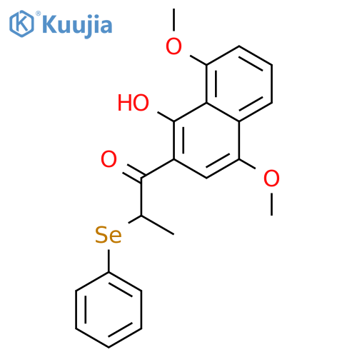 1-Propanone,1-(1-hydroxy-4,8-dimethoxy-2-naphthalenyl)-2-(phenylseleno)- structure
