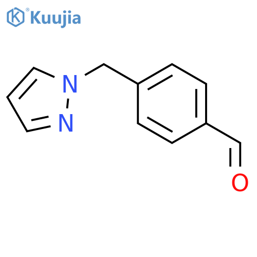 4-[(1H-pyrazol-1-yl)methyl]benzaldehyde structure