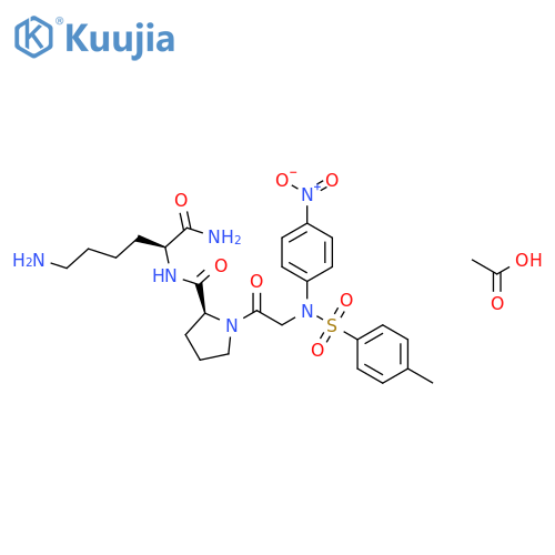 N-(p-Nitrophenyl)-N-(p-tolylsulphonyl)glycyl-L-prolyl-L-lysinamide, monoacetate structure