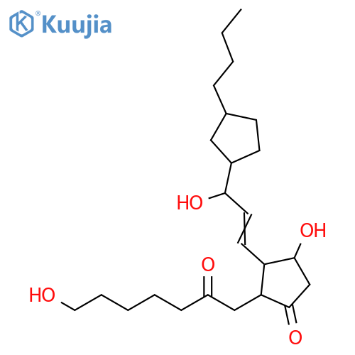 Cyclopentanone,3-[3-(3-butylcyclopentyl)-3-hydroxy-1-propenyl]-4-hydroxy-2-(7-hydroxy-2-oxoheptyl)- structure
